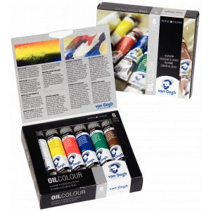 Boîte de 6 tubes de peinture huile fine Van Gogh