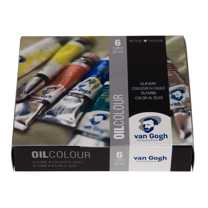 Set carton 6 tubes de peinture huile fine Van Gogh
