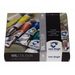 Set carton 6 tubes de peinture huile fine Van Gogh