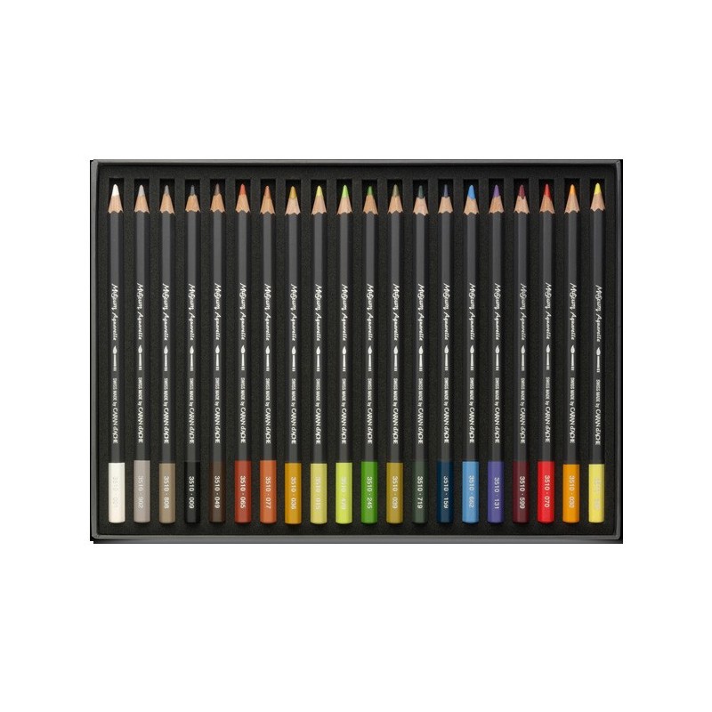 Contenu du set paysage de 20 crayons aquarellable Museum Caran d'Ache