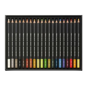 Contenu du set paysage de 20 crayons aquarellable Museum Caran d'Ache