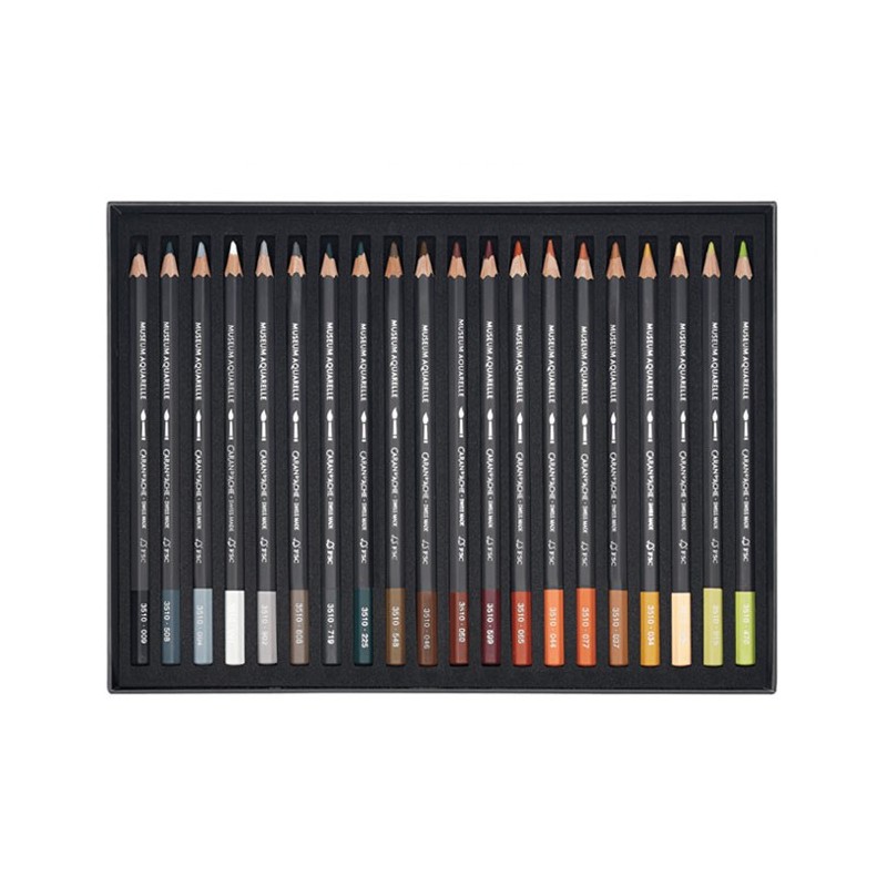 Contenu de la boîte de 40 crayons aquarelle Museum - Caran d'Ache