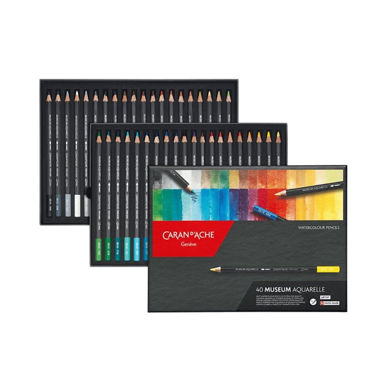Boîte de 40 crayons aquarellable Museum Caran d'Ache
