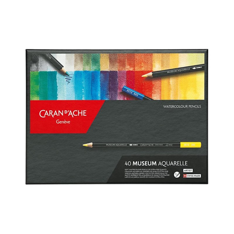 Set en carton de 40 crayons aquarellable Museum - Caran d'Ache