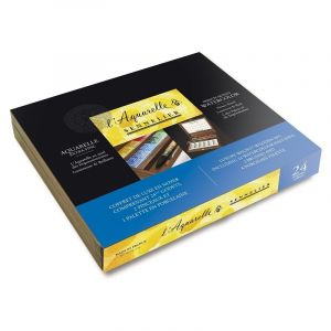 Vue du coffret aquarelle Sennelier emballé