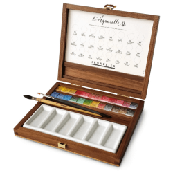Coffret aquarelle extra-fine 24 demi-godets + 2 pinceaux - Sennelier