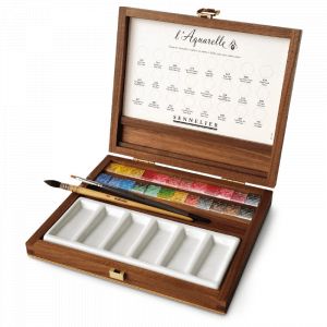 Coffret aquarelle extra-fine 24 demi-godets + 2 pinceaux - Sennelier