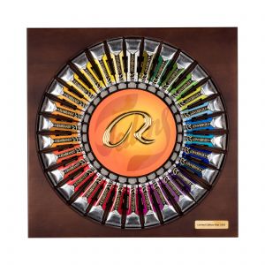 Coffret peinture à l'huile Rembrandt avec son R  en plaqué or