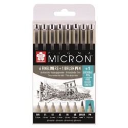 Set de 7 feutres Pigma Micron + feutre PN offert