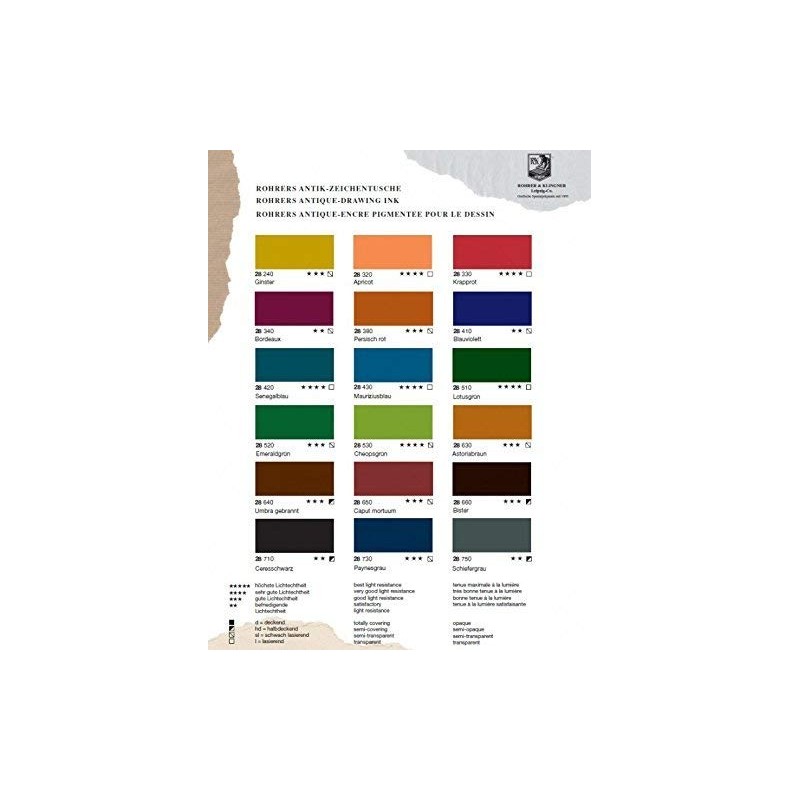 Nuancier Encre Antique série 28 - Rohrer