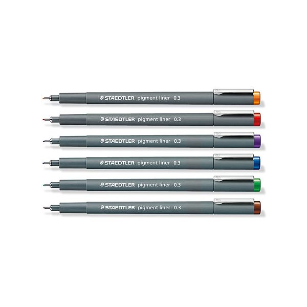 Feutres Pigment Liner couleurs de Staedtler, pointe calibrée - Creastore