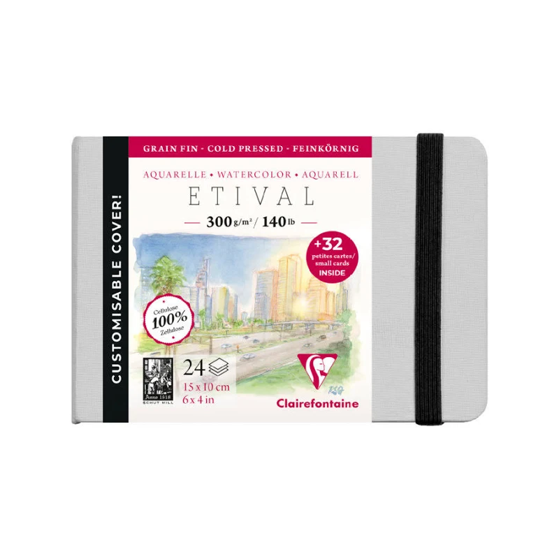 Carnet aquarelle Etival entoilé - Clairefontaine