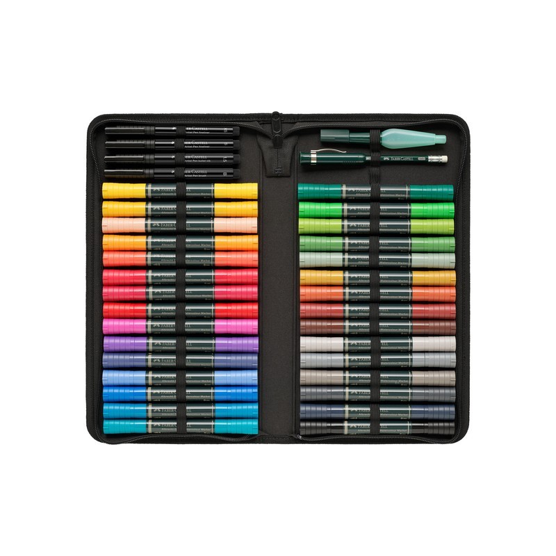 Trousse contenant 30 marqueurs Albrecht Dürer, graphit et feutres PITT Faber-castell