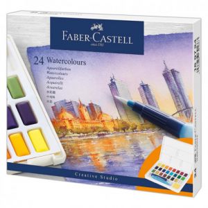 Boîte de 24 demi-godets d'aquarelle Creative Studio Faber-castell