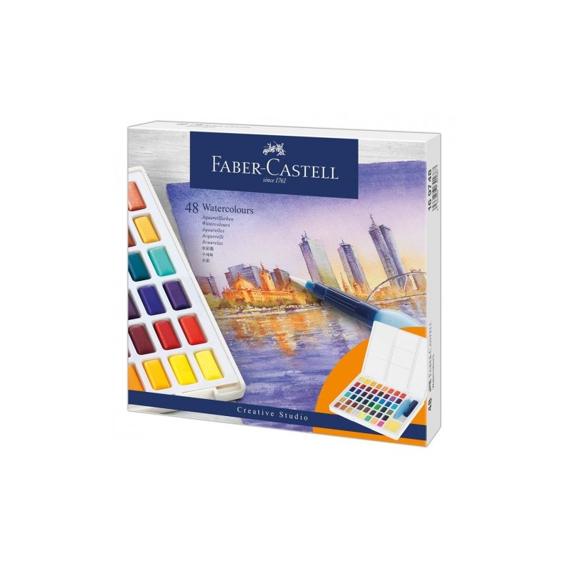 Boîte de 48 demi-godets d'aquarelle Creative Studio Faber-castell