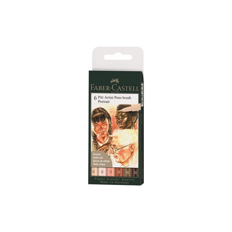 Pochette 6 feutres pinceaux Pitt - Portrait