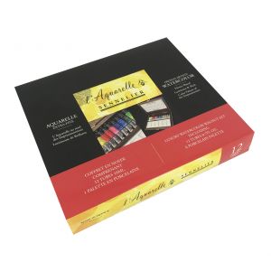 Boîte du coffret aquarelle 12 tubes Sennelier