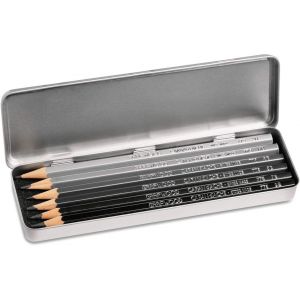 Crayons graphites avec boite métal