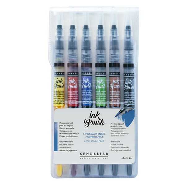 Set 6 Ink Brush - Sennelier