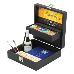 Coffret noir aquarelle extra-fine 11 tubes + accessoires - Sennelier