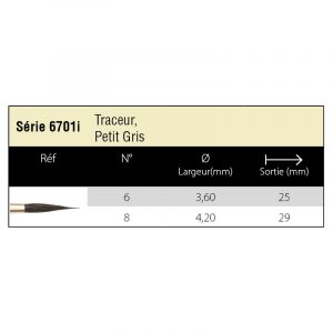 Pinceau traceur Isabey en Martre Kolinsky pure - Série 6701i