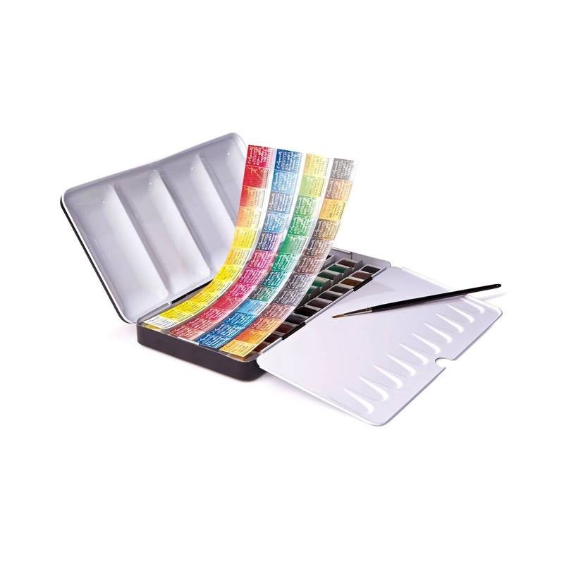 Boîte métal d'aquarelle extra fine  Sennelier, - 48 demi-godets