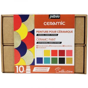 Coffret atelier pour peinture sur Ceramique - Pébéo