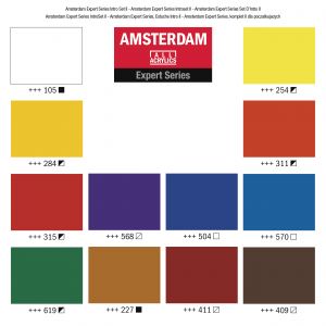 Palette de 12 couleurs extra-fines Amsterdam Expert