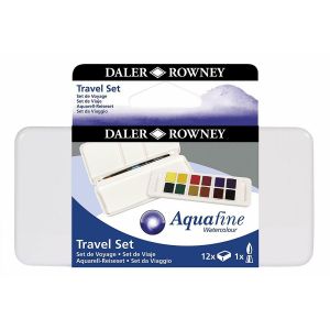 Set de voyage aquarelle Aquafine + pinceau - Daler-Rowney