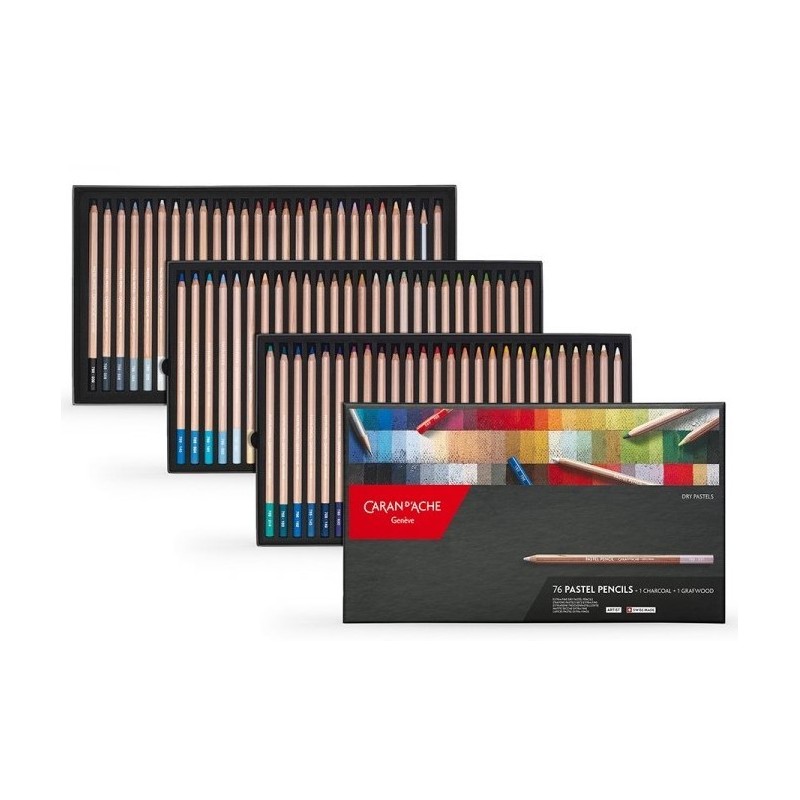 Coffret 76 crayons pastels Caran d'Ache