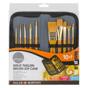 Trousse contenant 10 pinceaux synthétiques pour l'acrylique