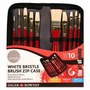 Trousse 10 pinceaux Soies beaux blanc - Simply