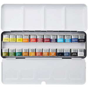 Boîte 24 demi-godet d'aquarelle extra-fine Winsor & Newton