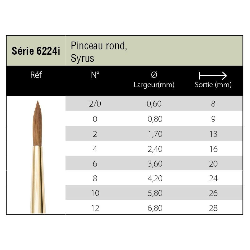 Pinceaux Syrus - rond 6224i - Isabey