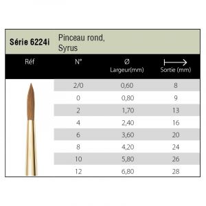 Pinceaux Syrus - rond 6224i - Isabey