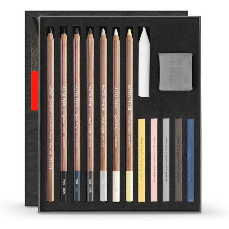 Pastels pencils et pastels cubes + accessoires