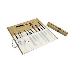 Natte bambou, pinceaux pour peinture à l'huile, brosses acrylique