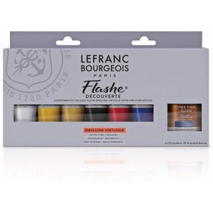 Set découvert acrylique Flashe - 6x20ml + vernis - Lefranc & Bourgeois