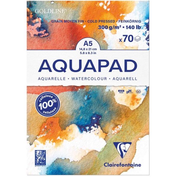 Bloc a5 aquarelle Aquapad Clairefontaine