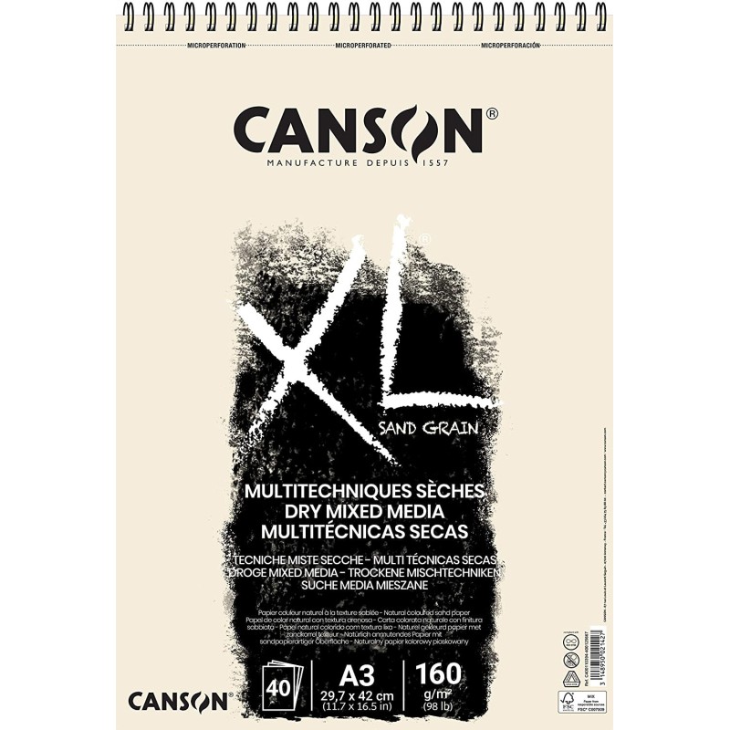 Bloc canson Multi-techniques sèches format A3