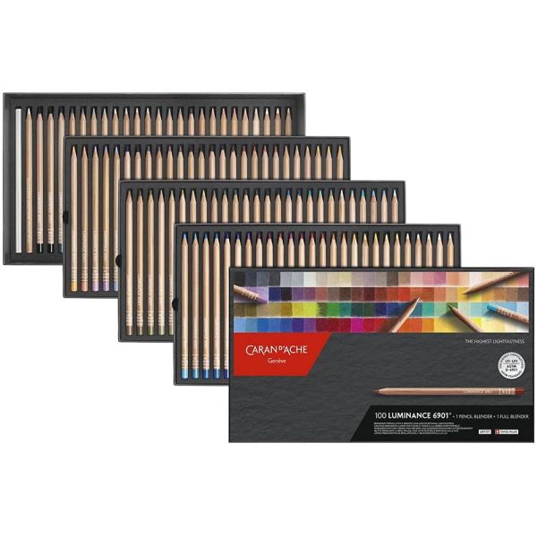 Boîte de 100 crayons Luminance 6901 de Caran d'Ache - Creastore