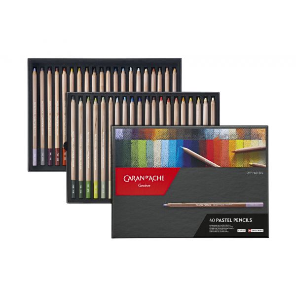 Boîte de 40 crayons pastels Caran d'Ache