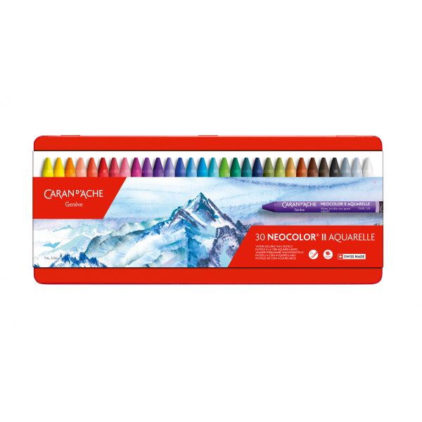 Boîte de 30 craie aquarellable Neocolor II - Caran d'Ache