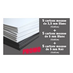 Pack 15 feuilles carton mousse, plume en promotion