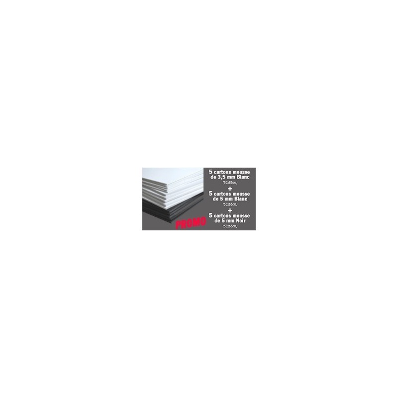 Pack 15 feuilles carton mousse, plume en promotion