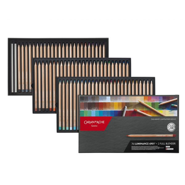 Boite de 76 crayons de couleurs Luminance 6901 - Caran d'Ache