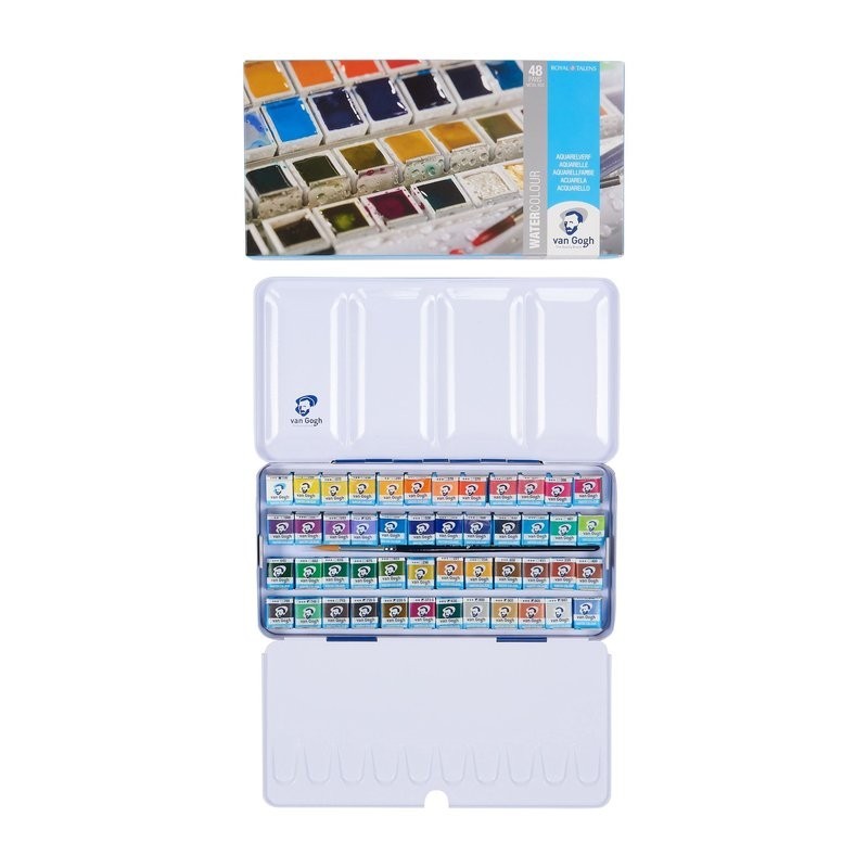 Boite métal Aquarelle Van Gogh 48 Demi-godets