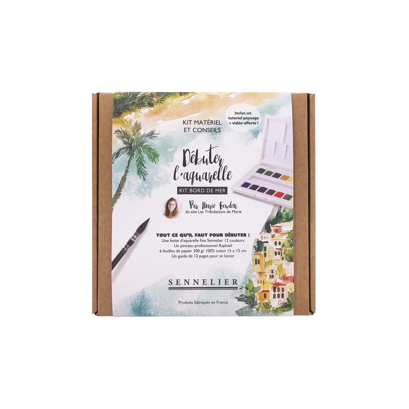 Boîte cadeau d'aquarelle pour s'initier aux paysages en aquarelle