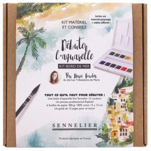 Boîte cadeau d'aquarelle pour s'initier aux paysages en aquarelle