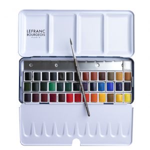 Boîte aquarelle 40 demi-godets - Lefranc Bourgeois